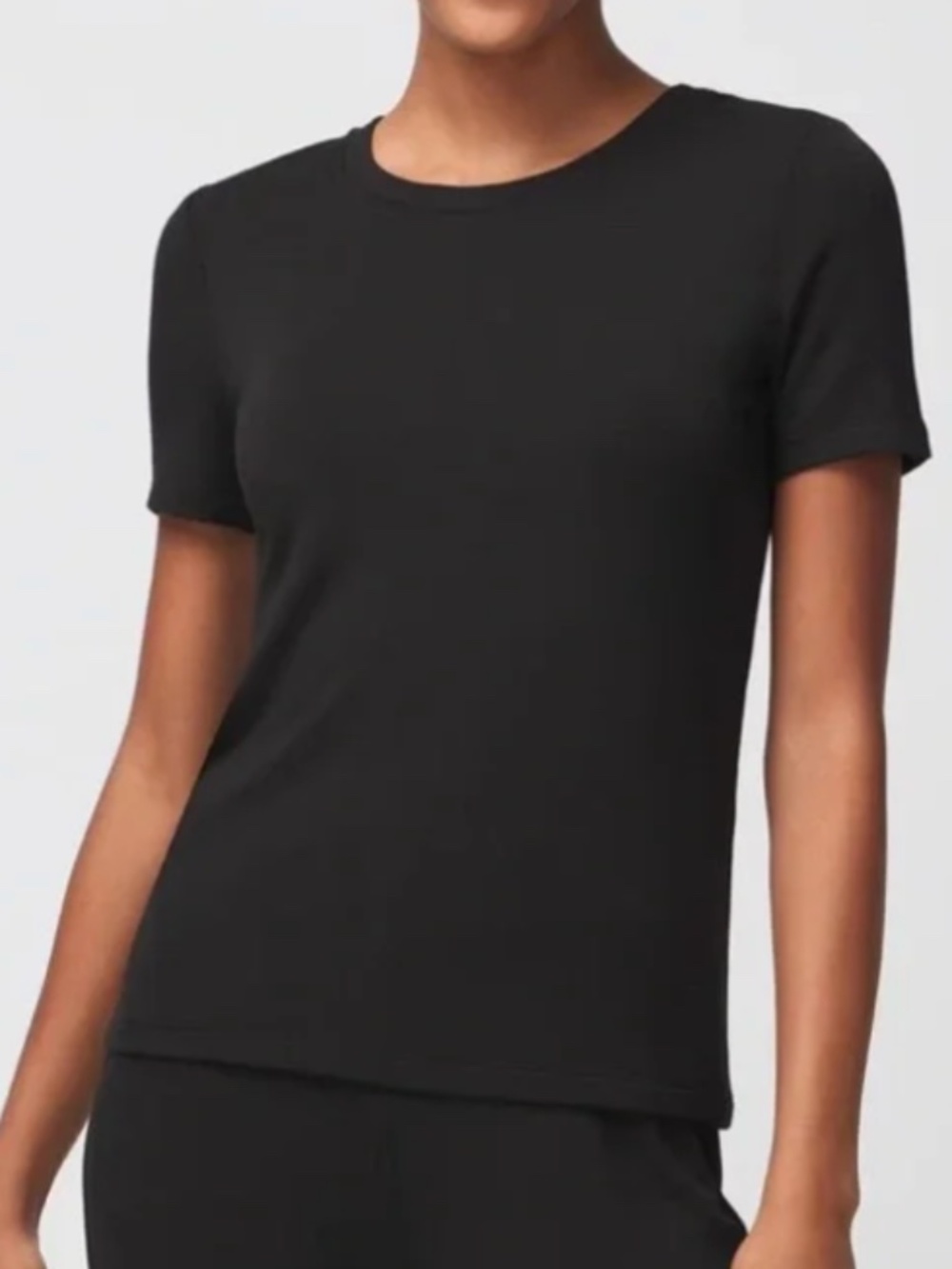 White House Black Market Black Crewneck Tee Size M